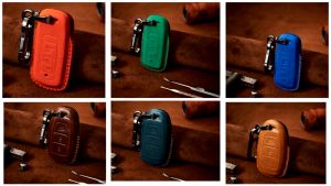 Bao Da Chìa Khóa Handmade Hyundai Kona Da Bò Thật