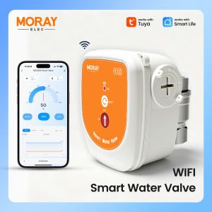 ME220WTUYA WiFi Smart Water Valve DN15-DN25 0%-100% Adjustable Opening Flow Meter BSP/NPT Timed Irrigation Controller IP67 Waterproof Supports Alexa and Google Home Various Adapters Available