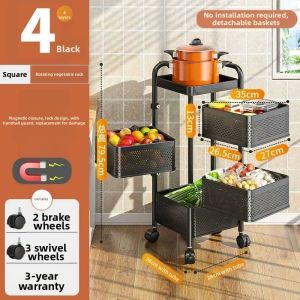 JUMEISHI | Multi-layer Rotating Kitchen Vegetable Storage Rack
