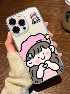 เคสโทรศัพท์ซิลิโคนใสสำหรับ iPhone 17/16 15/14Plus 13ProMax 12Mini 11 ลายหมวกสีชมพู ลายการ์ตูนน่ารัก ดีไซน์สร้างสรรค์ เปลือกป้องกัน