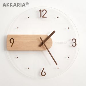 Nordic Minimalism Wall Clock Living Room Decorative Creative Transparent Clock Minimalist Modern Fashion Trending For Home Mute Clock