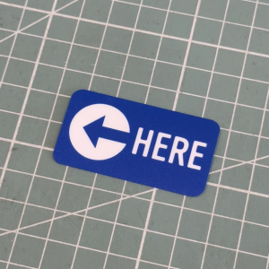 Here Arrow. Pointing Point Position Direction Way Marker. Sticker Label Sign Small Mini. Anak Panah Sini Stiker Kecil