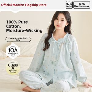 MiiOW | Cotton Summer Maternity Nursing Pajamas