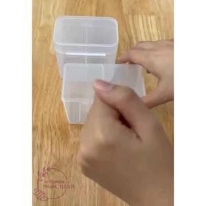 Hộp đựng giấy lau gel tăm bông 2 ngăn trong suốt có nắp - H002