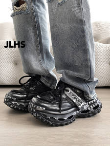 2025 New Retro Style Mens Shoes Thick Bottom Dad Sneakers Color Worn Sports Casual Shoes Heightening Fashionable Trendy Footwear