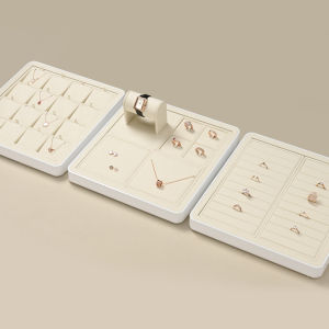 Oirlv Stackable Jewelry Storage Tray Ring Earrings Bracelet Necklace Watch Organizer Trays Velvet Jewelry Display Holder Plate P134