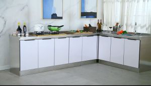 Ready Stock🔥 Stainless Steel Kitchen Storage Cabinet Sets kichen Sink Base Simple Cabinet Stove Storage Cupboard Kabinet Dapur Gas Almari dapur murah /廚房櫥櫃 Home Assembled