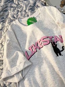 Áo Thun Cotton Tay Ngắn Dáng Rộng Cổ Tròn Thường Ngày Mùa Hè 2025 Áo Thun Nữ Dài Vai Thường Ngày in Họa Tiết Thời Trang