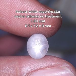 Batu natural white sapphire star ceylon safir srilanka no treatment