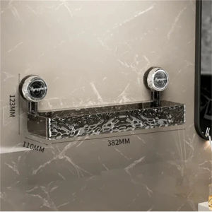 Water Ripple Suction Cup Storage Rack Movable Bathroom Punch-free Storage Holder Light Luxury Style Shower Storage Organizer