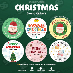 Personalized Christmas Day Stickers – Customized Stickers for Goodie Bags – Gift Stickers