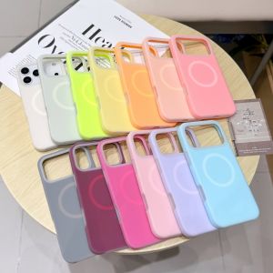 Fashion Fluorescent Jelly Silicone Magsafe Case For iPhone 17 Air 16 15 14 13 12 11 Pro Max Magnetic Shockproof Soft Phone Case