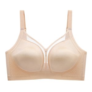 DOULI | เสื้อชั้นในไร้ตะเข็บแบบบางสำหรับผู้หญิงในฤดูร้อน ทรงกระชับหน้าอก ป้องกันการหย่อนคล้อย 3/4 คัพ คัพสีพื้น เสื้อชั้นในแบบหน้า V