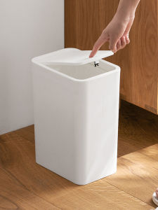 Large Capacity Bathroom Trash Can Press Type Home Sanitary Barrel with Lid Toilet Gap Special Paper Basket High Aesthetic Value