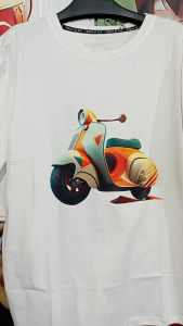 Kaos Pria Model Terkini Trending Motif 3D Bahan katun 24s Vespa Modern Katun 24s H0139