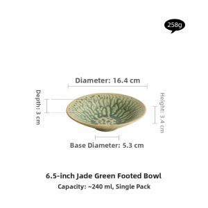 YOGEHOME | Elegant Retro Jade Green Ceramic Bowl