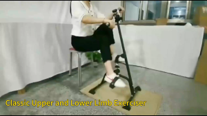 Adjustable Hand & Foot Pedal Exerciser Upper Lower Body Rehabilitation Exercise Bike for Elderly Home Physical Therapy