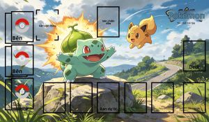 Potdemiel | Snorlax Watercolor Sunlit Grass TCG Playmat Tấm Lót Chuột Chơi Game Bằng Cao Su Chống Trượt Có Tựa Cổ Tay