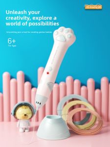 Childrens 3D Printing Pen Low Temperature Drawing Graffiti Creative Painting Toy for Girls Multifunctional Artistic Skills
