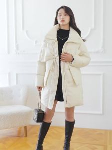 Yigue | Stereoscopic Bow Mid-Length Winter Womens Down Jacket