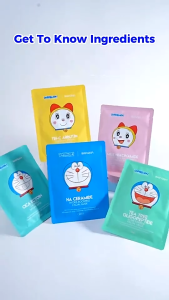 BIOAQUA x DORAEMON Sheet Mask Masker Wajah BPOM Diamond Blue Copper Peptide Glowing