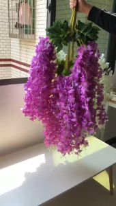 12PCS 110CM Artificial Silk Flower Garland Vine Wisteria Leaf Hanging Wedding Party Home Decor