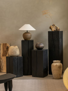 Things Pine Wooden Root Stool Decorative Living Room Tabletop Carved Flower Shelf Original Tree Trunk Design Entryway Ornament