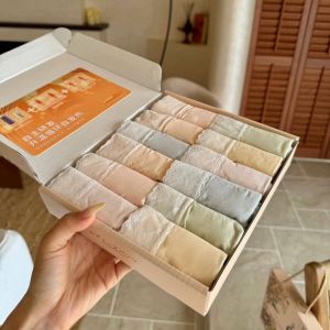 <12 Pcs Box-packed>Lactic Acid Antibacterial Underwear Women Mid-waist Seamless Comfortable Breathable Triangle Pants