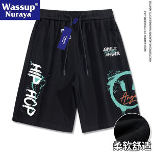 Wassup Nuraya Ice Silk Shorts Mens Summer Thin Loose Casual Sports Five-Quarter Pants Youth Active Style Straight Leg Dry Fast