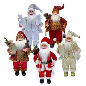 [Legend7] ตุ๊กตาซานต้าซานตาคลอสตุ๊กตาคริสต์มาสขนาด62ซม. ฟิกเกอร์ของเล่นของสะสมสำหรับงานปาร์ตี้สีฟ้าและสีขาว