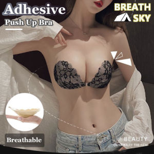 Adhesive Push Up Bra with Invisible Straps for Backless Outfits Silicone Nipple Bra Reusable Strapless Nipple Tape