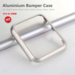Accessories for Apple Watch Case 46mm 42mm Metal Bumper Protective Cover Frame for iWatch SE Series 10 9 8 7 Cases Aluminum Gold