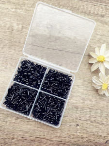 Boxed Animal Eyes Nose Black Direct Plug-in Wool Felt Handmade DIY Crochet Doll Black Bean Eye Beads Accessories