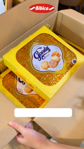 Bánh Goody Gold Cao Cấp Bibica hộp thiếc 450g phù hợp biếu tặng chúc lộc phát vạn điều may và vượng tài đại cát (TET)