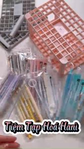 Set 6 Bút Gel Đen Ngòi 0.5mm Tone Pastel Dành Cho Học Sinh Sinh Viên Nhân Viên Văn Phòng