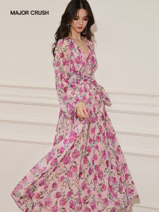 Romantic Pink Rose Floral Dress