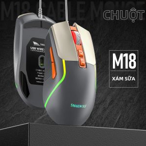 SMAILWOLF | Chuột USB Có Dây SMAILWOLF M18 Độ Phân Giải Cao 3600 DPI Dùng Cho Chơi Game Và Văn Phòng Đèn LED Đẹp Mắt Phù Hợp Với Tay Lớn Và Tay Trung Bình