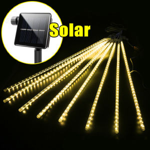 Outdoor 50CM solar meteor shower lamp waterproof LED lamp 8 tubes Christmas lamp Ramadan lamp street decoration lamp Christmas tree lamp festival garden decoration meteor shower lamp tree lamp