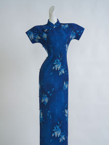 Áo Qipao Xanh Vintage Giúp Gầy Gò Che Khuyết Điểm