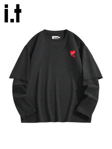 izzue | Loose Fashion Mens T-Shirt Spring Autumn New Design Cotton 2-Layer