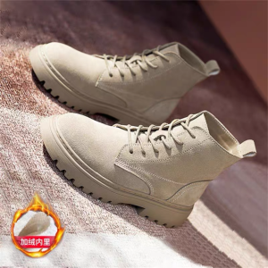 Matte Martin Boots Womens New 2025 Fleece Lined Autumn Winter Chelsea Boots Thick Bottom Short Boot Fashionable Rubber Sole