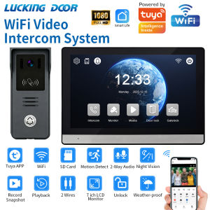 Smart Home Support Tuya App 1080P Video Intercom Video Door Phone 7 Touch Monitor Video Doorbell Door Camera Security System