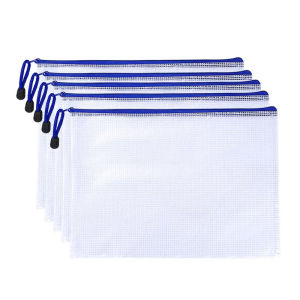 (Bundle of 4pcs) THICKENED PVC MESH ZIPPER FILE BAG/A4/A5/B5/A6