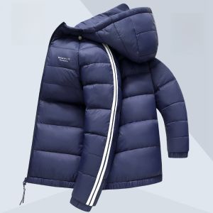 ROMON | Lormen Mens Down Jacket Winter New Fashionable Hooded Lightweight Thickened Short Coat Youth Urban Style Nylon Duck Feather
