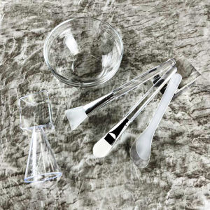 Mask Blending Bowl and Brush Silicone Smear Facial Treatment Brush Soft Wool Glass Mask Bowl Tool Beauty Salon Special Suit