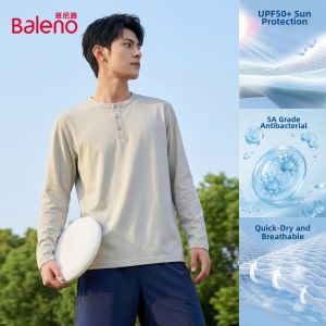 BALENO | Sun Protection Quick Drying Henley Long Sleeve Shirt