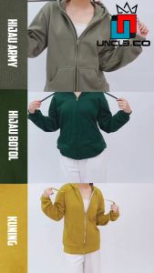 UNCLE.CO - Sweater Hoodie Zipper Resleting Logo [Bahan Cotton Tebal Fleece Warna Merah Size M-XXL] Bisa COD