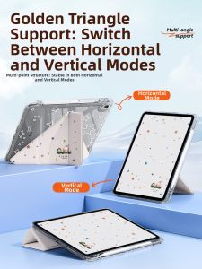 YOUSIDUN | Transparent Protective Case With Pen Slot Tri-Fold for iPad