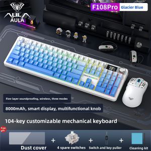 AULA | 3D Wireless Mechanical Keyboard and Mouse Set Customizable Gaming