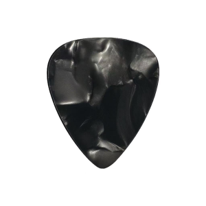 ปิ๊กกีตาร์ Celluloid สีดำมุก | 10 ชิ้น | 0.46 / 0.71 / 1.0 มม. | เขียน-พิมพ์-เลเซอร์ได้ | เสียงดี